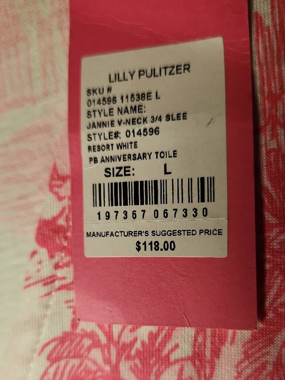 Lilly Pulitzer Jannie V-Neck Pima Cotton Dress Size Large Nwt - Picture 11 of 11